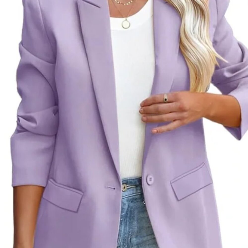 NEW‎ WITH TAGS! * LCRRRN Sophisticated Women's Lavender Blazer * Size XS - Picture 3 of 16